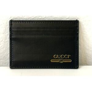 GUCCI Black Leather Card Holder, Reg 330, with COA 100% Authenticated NEW